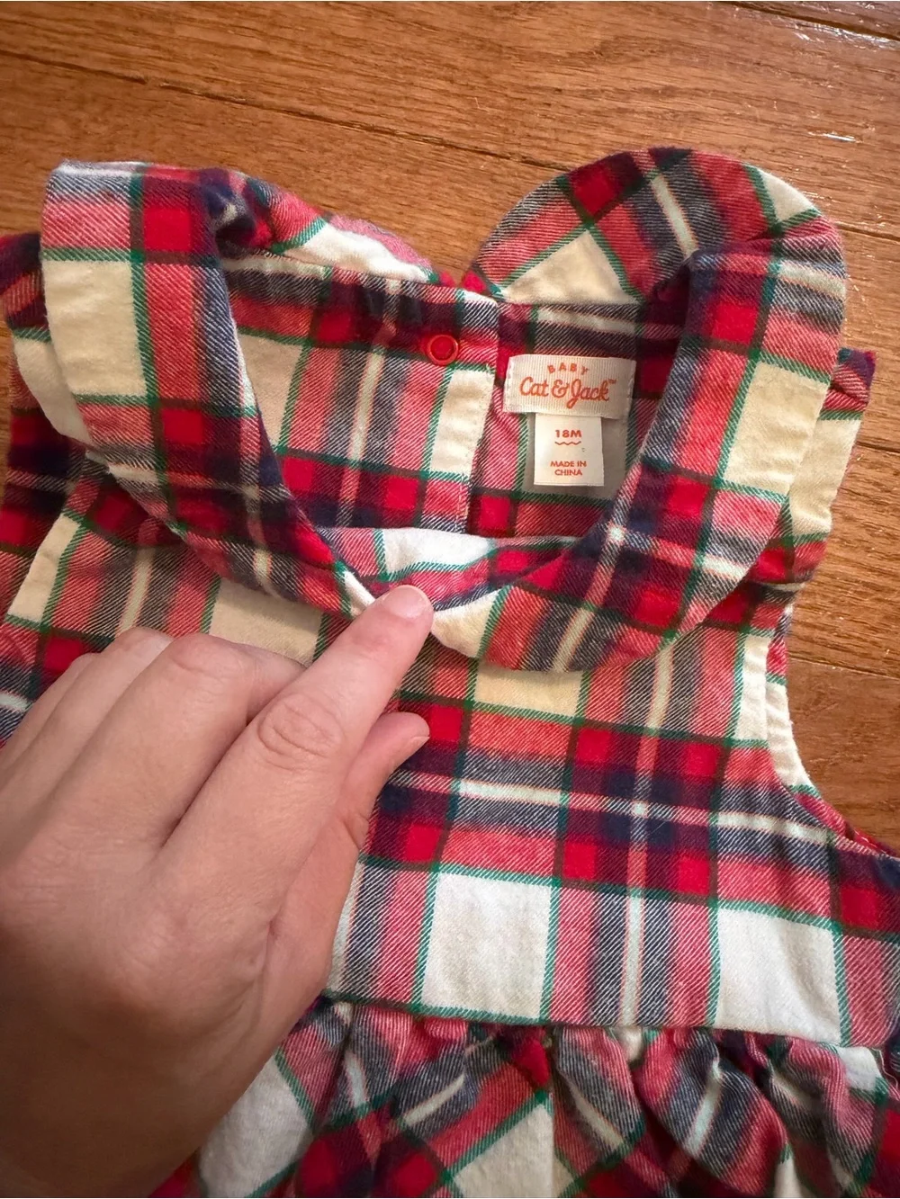 Cat & Jack Holiday Plaid Bubble Romper Bundle 18 Months